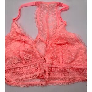 Victoria's Secret Eyelet Lace Racerback Bralette Bra Peachy Pink XS